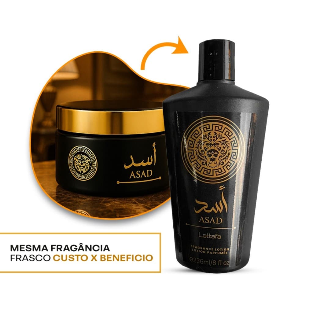 Pasta Asad Creme Hidratante Perfumado Masculino 236ml – Hidratação Profunda com Aroma Marcante e Sofisticado da Lattafa