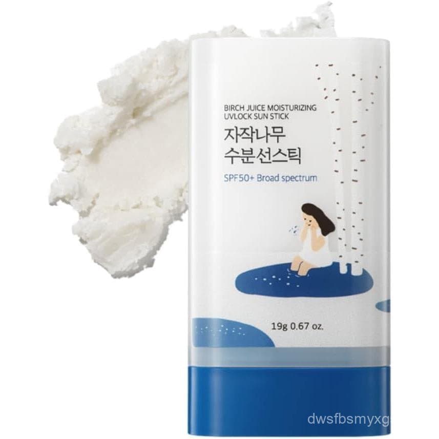 ROUND LAB Birch Juice Moisturizing Sun Stick, Protetor Solar em Bastão de Amplo Espectro SPF 50+, 0,67oz, Protetor Solar