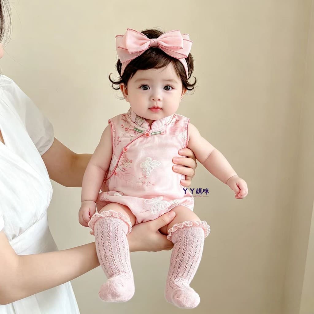 Mês inteiro roupas de bebê roupas de verão fino novo estilo chinês roupas de bebê recém-nascido menina cem dias banquete