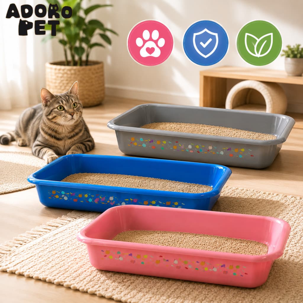Bandeja De Areia Para Gatos Grande Caixa Higiênica Sanitária Pet Banheiro Fácil Higiene
