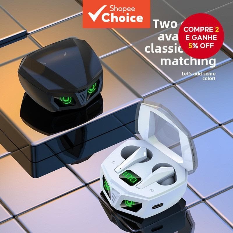  Fones de ouvido P50 Gaming TWS Sem Fio Fones de Ouvido Bluetooth com Grande Capacidade, Longa Duração da Bateria, HiFi