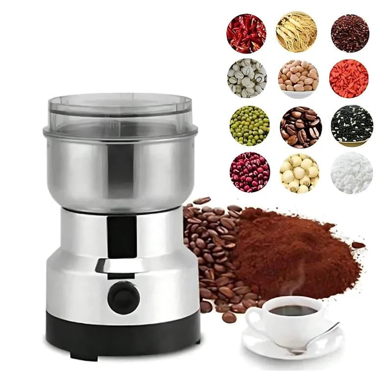 Moedor Elétrico Multifuncional de Grãos de Café em Aço Inoxidável para Sementes, Especiarias, Ervas, Nozes e Café