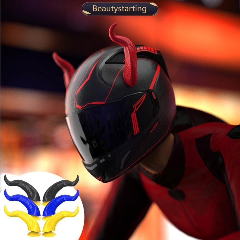 BEAUTYSTARTING 2 Peças Decoração De Capacete De Motocicleta Estilo Chifres Do Diabo Acessórios Moto Adesivos Cosplay Com