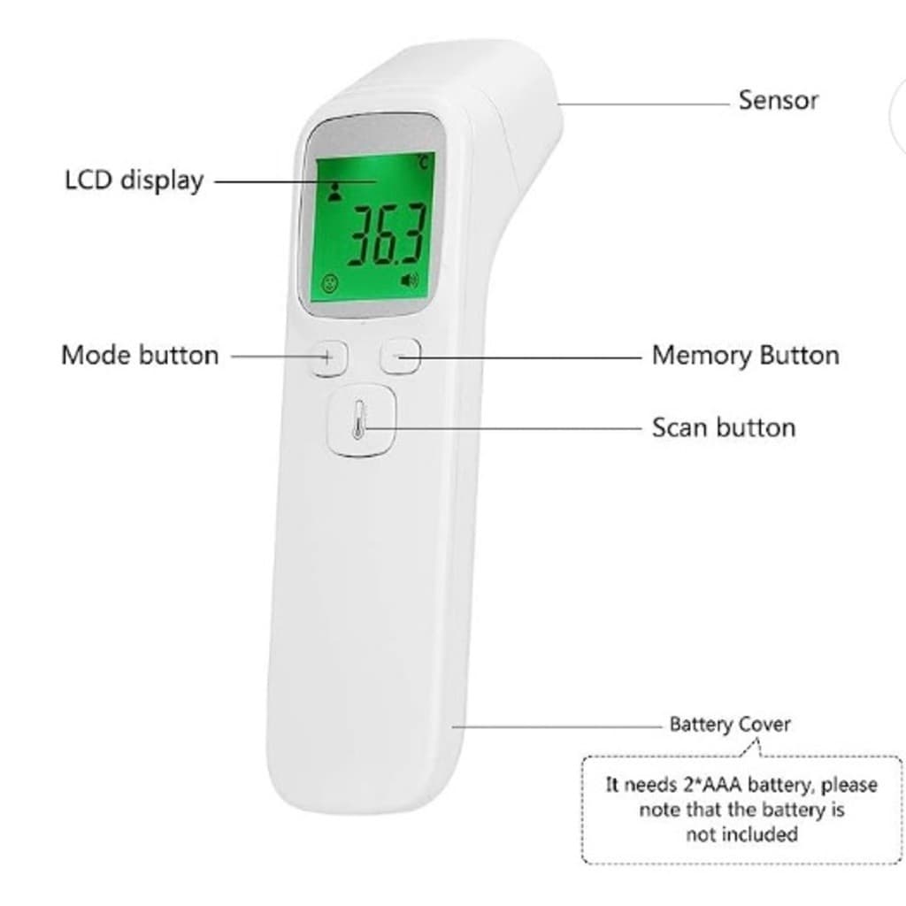 Termômetro Digital  Infravermelho De Testa Sem Contato Médico Corporal Termômetro LCD Febre Medição Temperatura