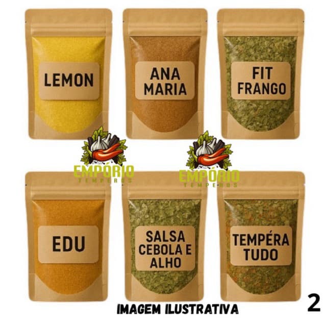 KIT 6 Temperos e Condimentos 50g Cada | Especiarias Naturais para Culinária | Mix de Temperos Selecionados