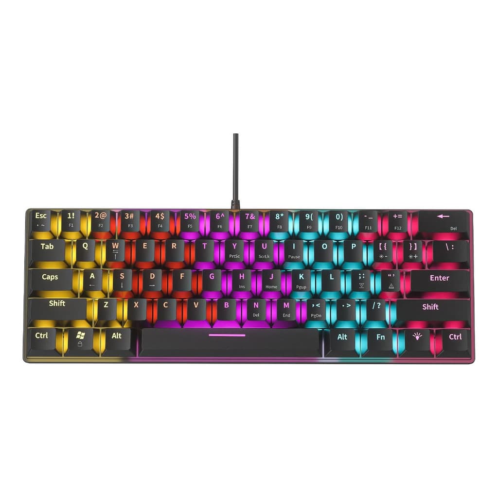 Teclado Mecanico 60% Switch Azul, Preto