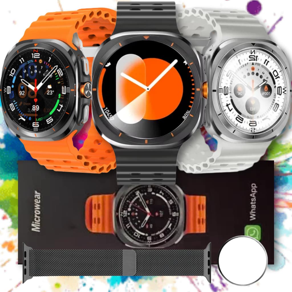 Smartwatch MA27 Relogio Inteligente Galaxy Watch Ultra GPS NFC Whatsapp Chat GPT Microwear Original