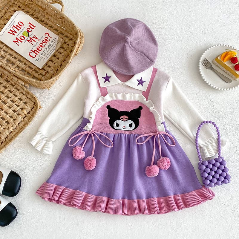 Kuromi roupas meninas vestido de princesa outono inverno novo estilo bebê menina Lolita vestido menina roupas de anivers