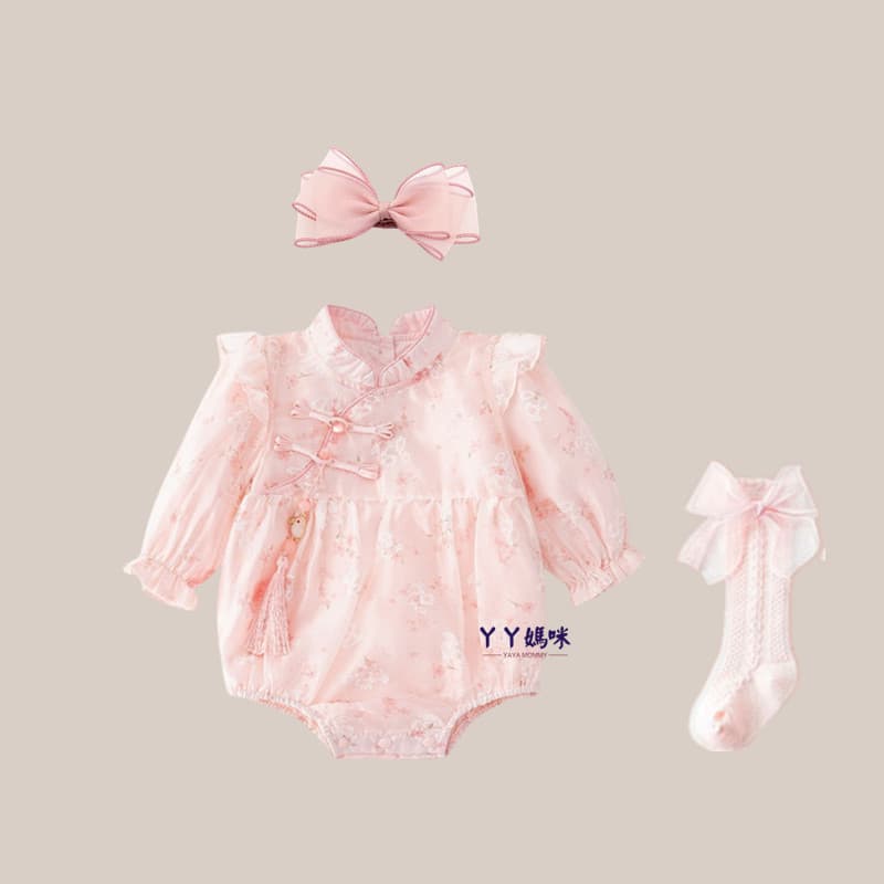 Mês inteiro roupas de bebê roupas de outono novo chinês Floral roupas de bebê recém-nascido menina cem dias banquete pri