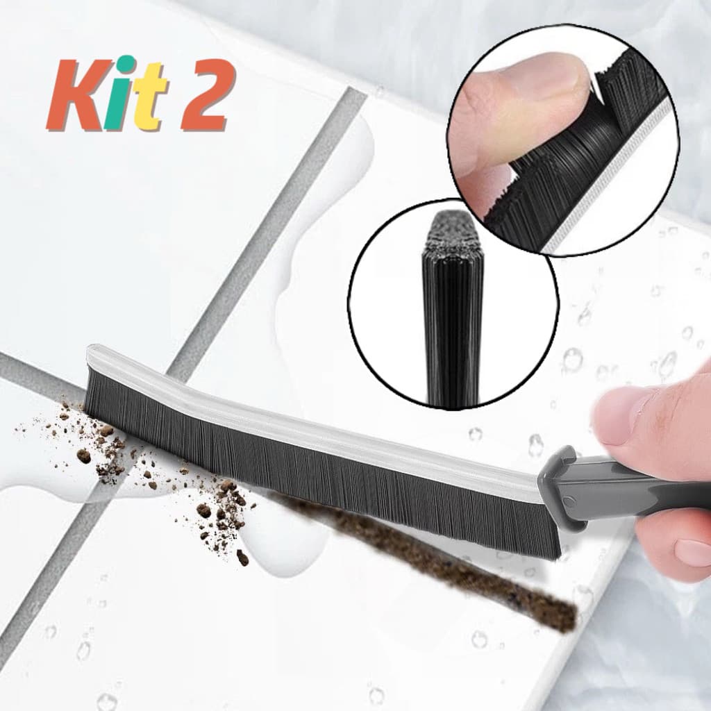 Kit 2 Escova para Limpeza Profunda de Carros e Casa Cantos e Fendas