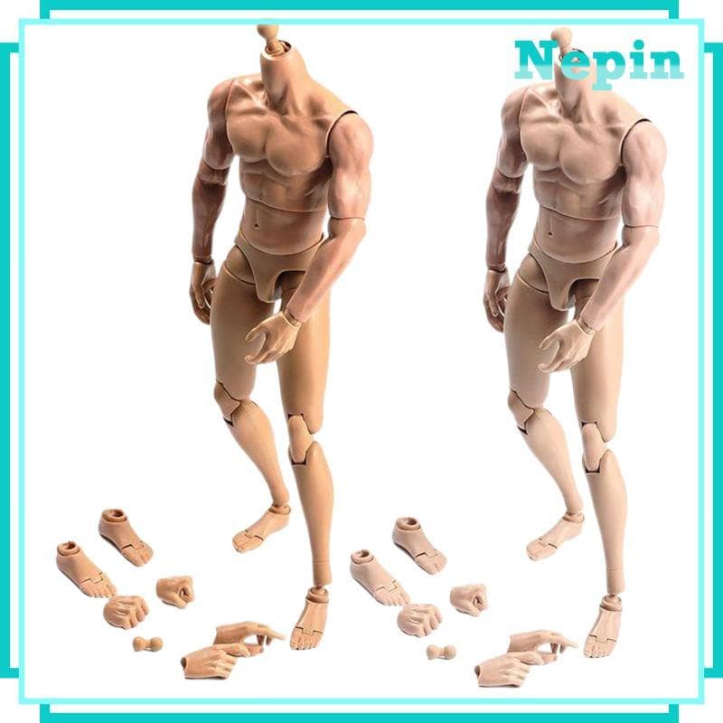 [Nepin] Figura Masculina Articulada Em Escala 1/6 , Boneca De Corpo Articulado De Silicone Muscular Super Flexível Para 