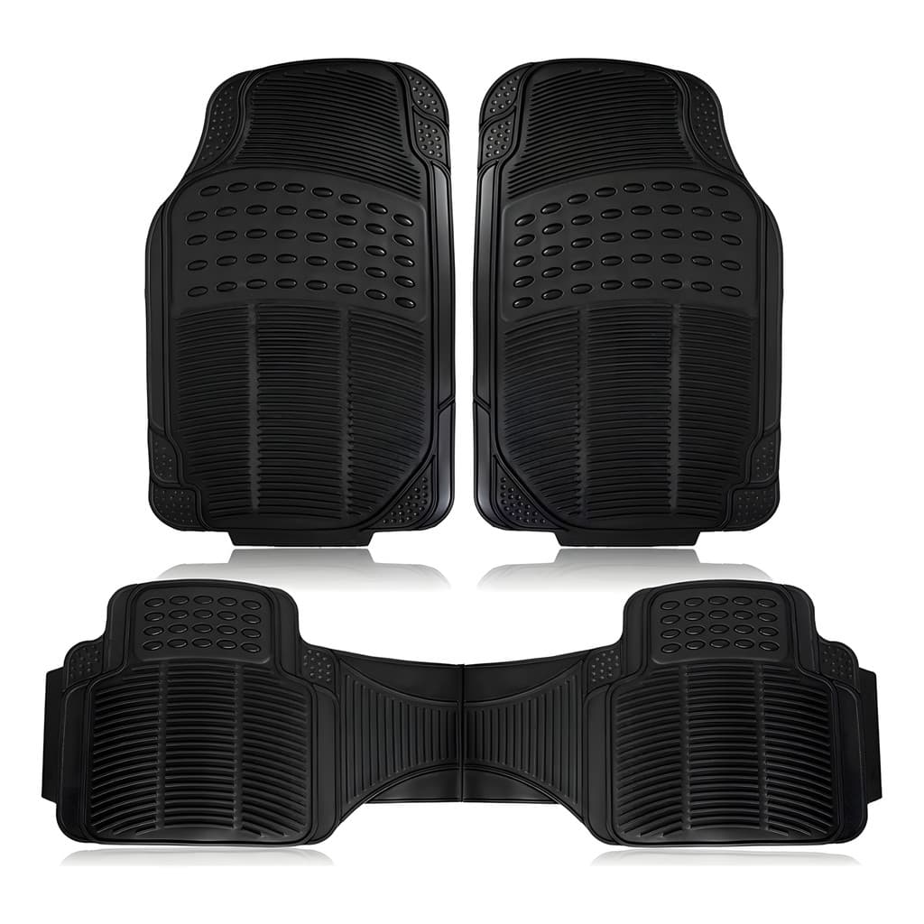 Tapete Automotivo Carro Borracha Jogo Três Peças Pvc Preto