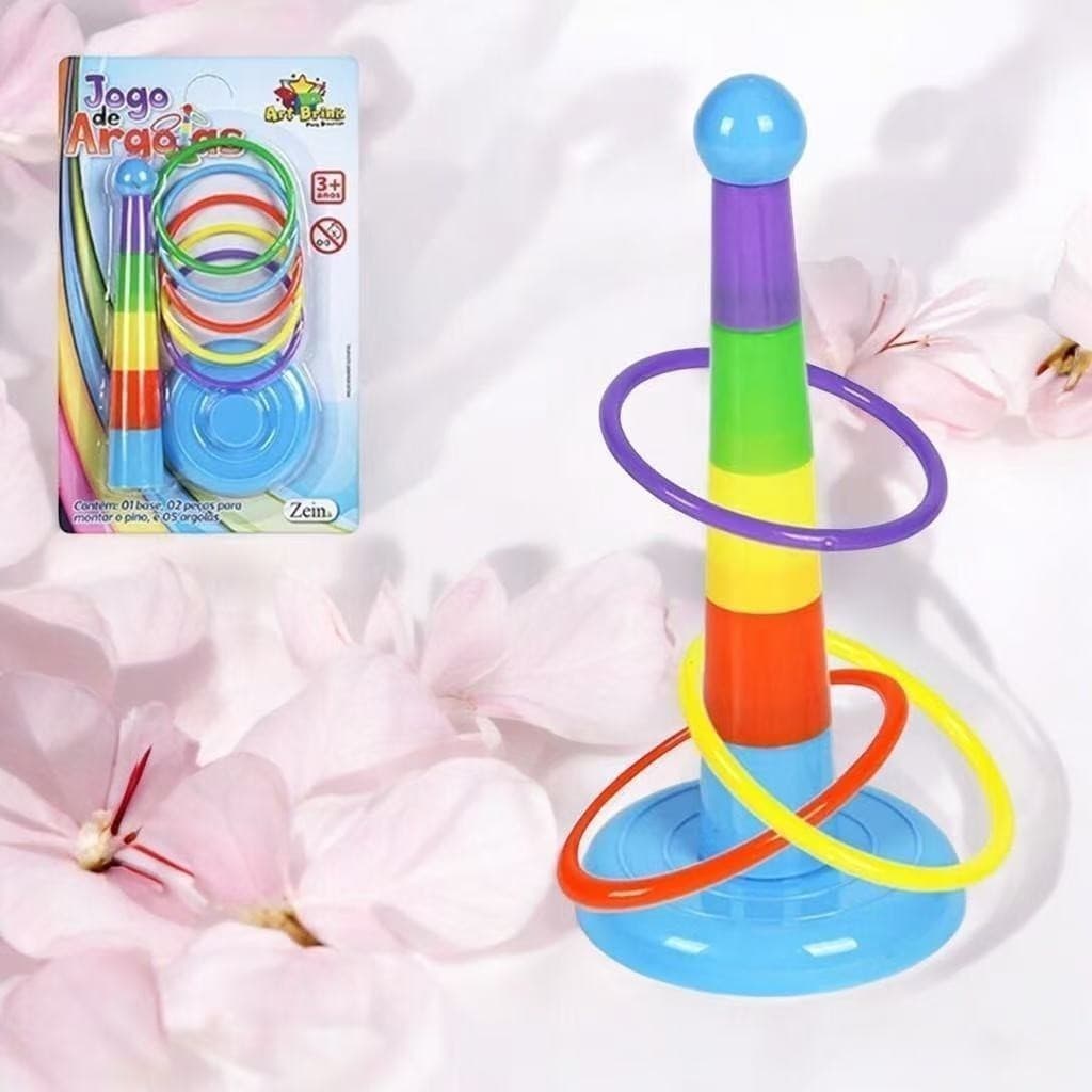 Brinquedo Educativo Lança Argola Brinquedo para Toda Familia Presente Menina Menino