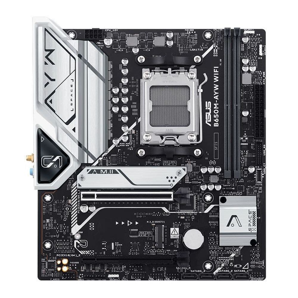 Placa Mãe  Asus B650M-AYW WiFi, DDR5, Socket AMD AM5, M-ATX, Chipset AMD B650 - B650M-AYW-WIFI