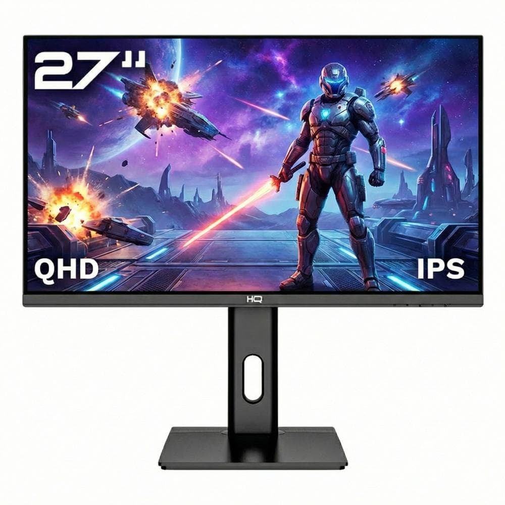 Monitor Gamer HQ 27”, IPS, 1MS, QHD 2560x1440, Ajuste de Altura e Rotação, HDMI, DP,VESA, Frameless HQ27AJ75G
