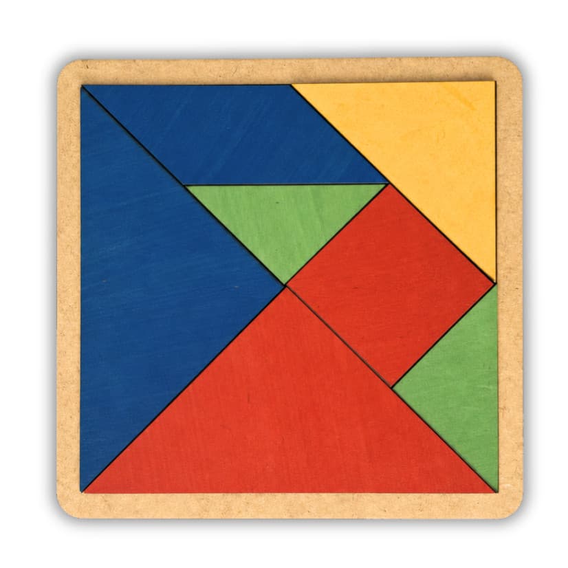 Tangram Educativo 7 Peças Coloridas Quebra Cabeça Geométrico Brinquedo Para Terapia de Crianças