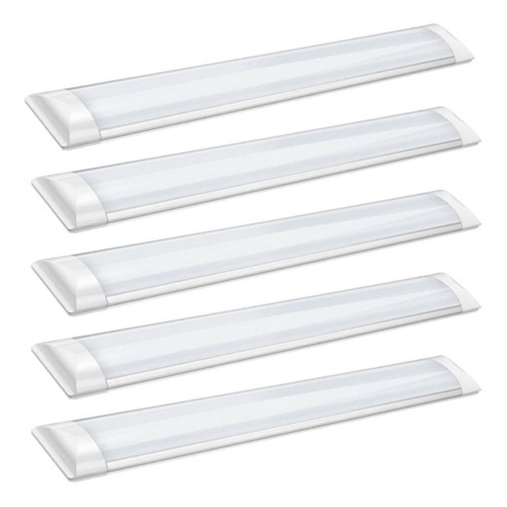 KIT 5 LUMINÁRIAS LED LUMINÁRIAS CALHA LED (1,20mx0,7cm)Bivolt (127/220)  36W 6500K(LUZ BRANCA) ASUS