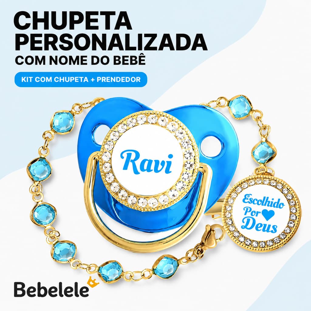Chupeta ortodôntica para bebê, personalizada com o nome do bebê, chupeta de silicone sem BPA EXOB
