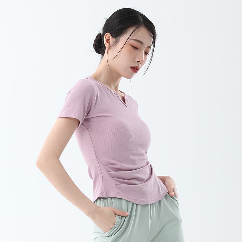 Dança do norte roupas de Yoga de manga curta topo feminino de secagem rápida esportes camiseta correndo Fitness treiname