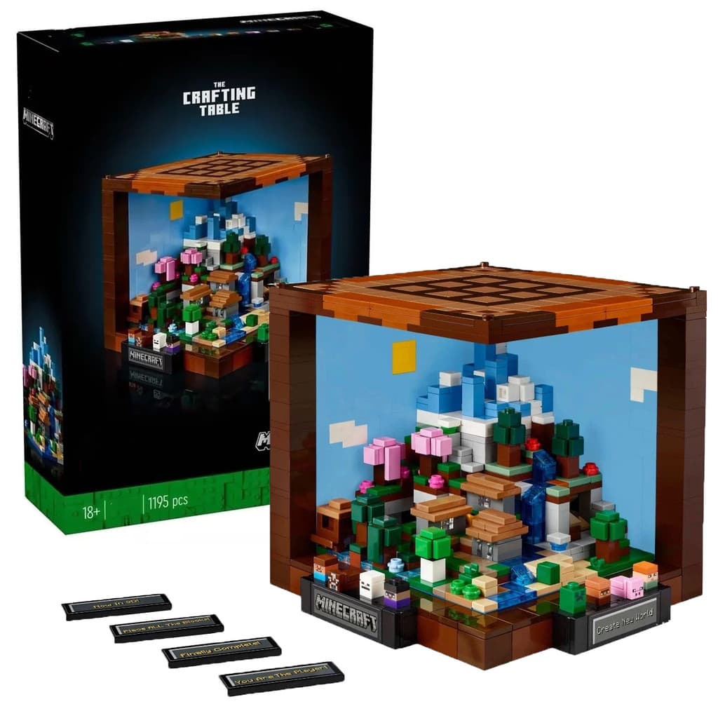 Compatível com LEGO 21265 Minecraft Creative Workbench, brinquedo educativo de blocos de montar criativos.