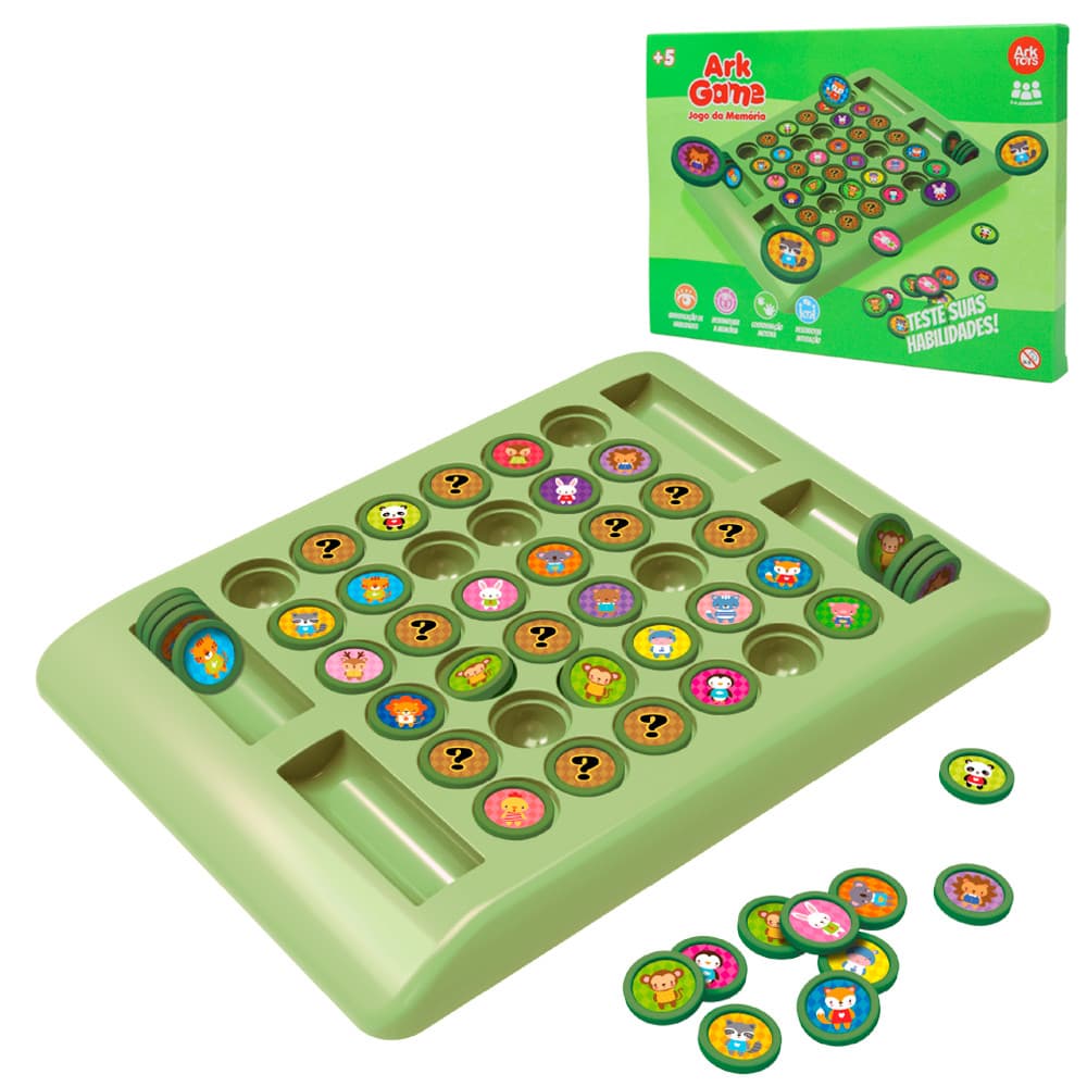 Jogo da Memória Tabuleiro Infantil Educativo Criança 36 Peças