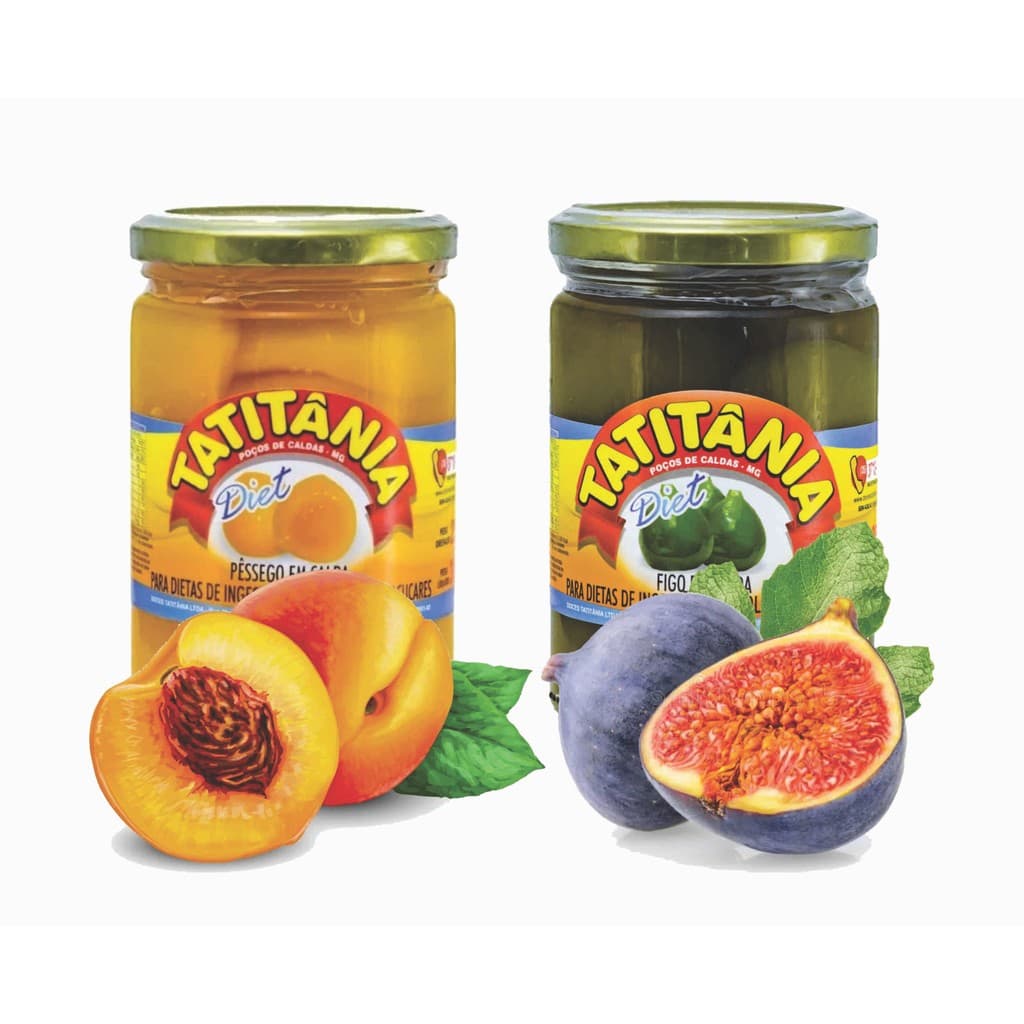 Kit Saudável 2 Doces Diet Tatitânia – Figo e Pêssego em Calda