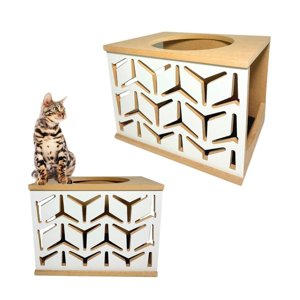 Casinha de Gato REFORÇADO 15mm Montado Com Carpete Antiderrapante Caminha de Gato Toca Suspensa