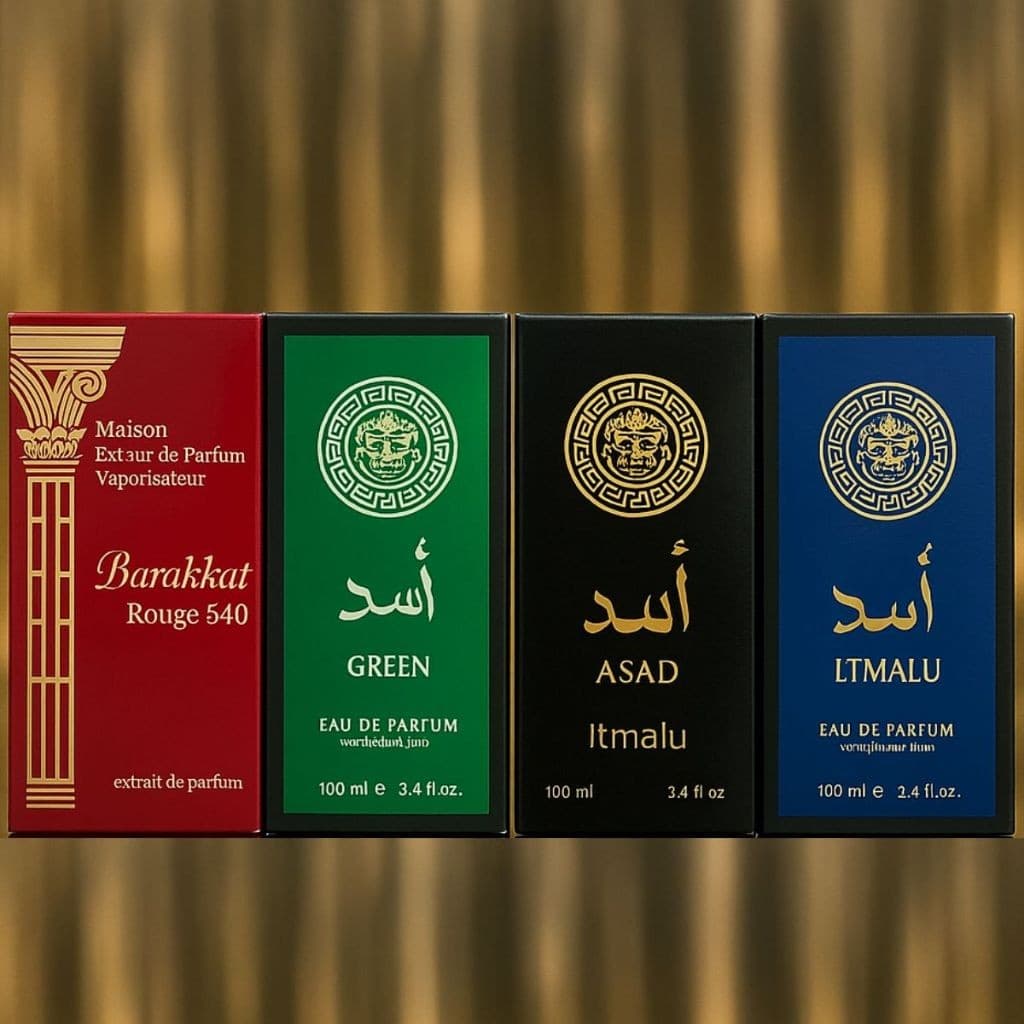 kit 04 perfumes árabes importado 100 ML masculino amadeirado promoção