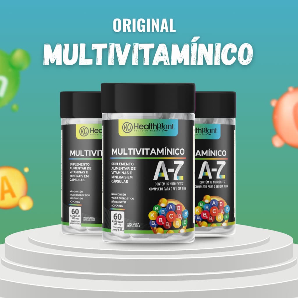 Multivitamínico A-Z em cápsulas, polivitamínico, vitamina completa, vitamina pra tudo
