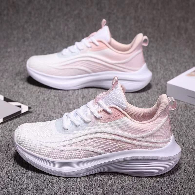 Novo estilo de malha sapatos esportivos femininos tênis de corrida absorção de choque sapatos casuais respirável tênis d