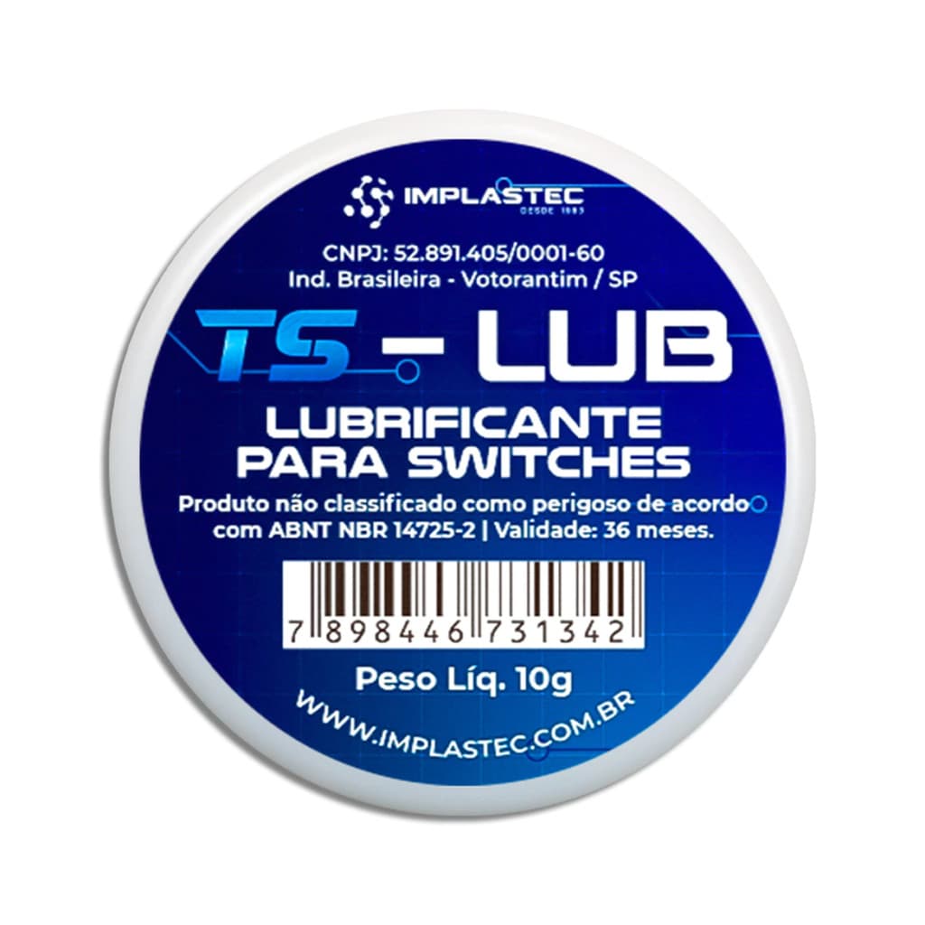 Graxa Lubrificante TS-LUB para Switches/Cabos/Teclados Mecanicos/Rolamentos Implastec Pote 10g