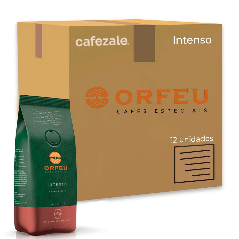 Café em Grãos Premium Orfeu Intenso Kit 12 Pacotes de 250g
