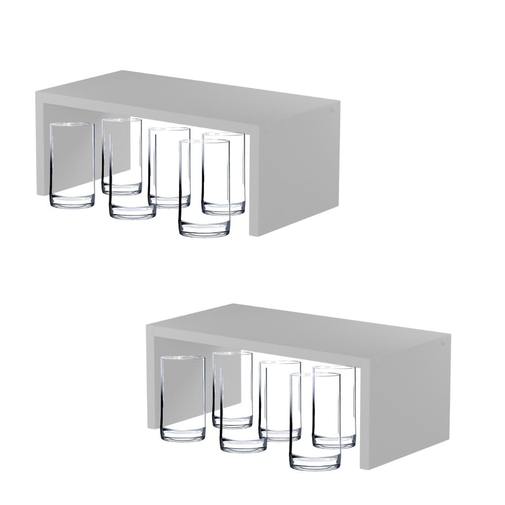 Kit 2 Organizador Suporte Porta Pratos Dispença Armário Multiuso Cozinha  40 cm mdf tx Branco