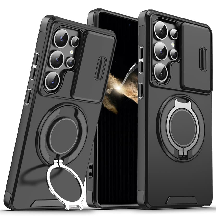 Capa De Telefone Magnética À Prova De Choque Para Samsung S26 S25 S24 S23 S22 S21 20 fe Ultra Plus Borda Slide Câmera L