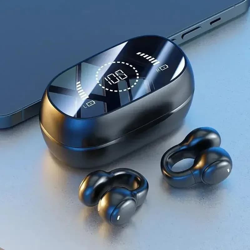Fones de Ouvido Bluetooth Sem Fio X51, Fones de Condução Óssea, Fone Esportivo à Prova D'Água com Display LED