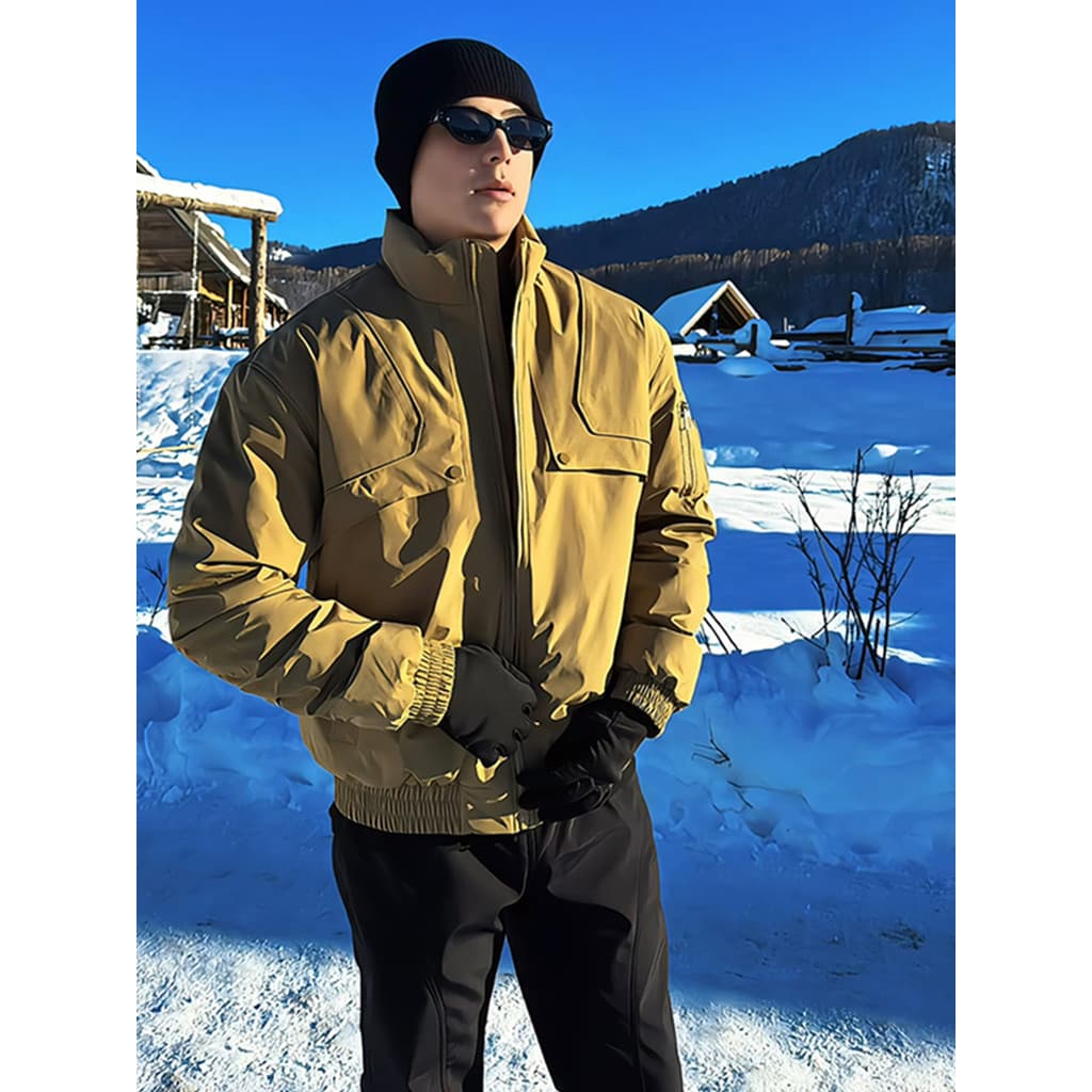 GTLA jaqueta acolchoada curta masculina, jaqueta bomber americana de inverno, jaqueta acolchoada bomber, jaqueta geral