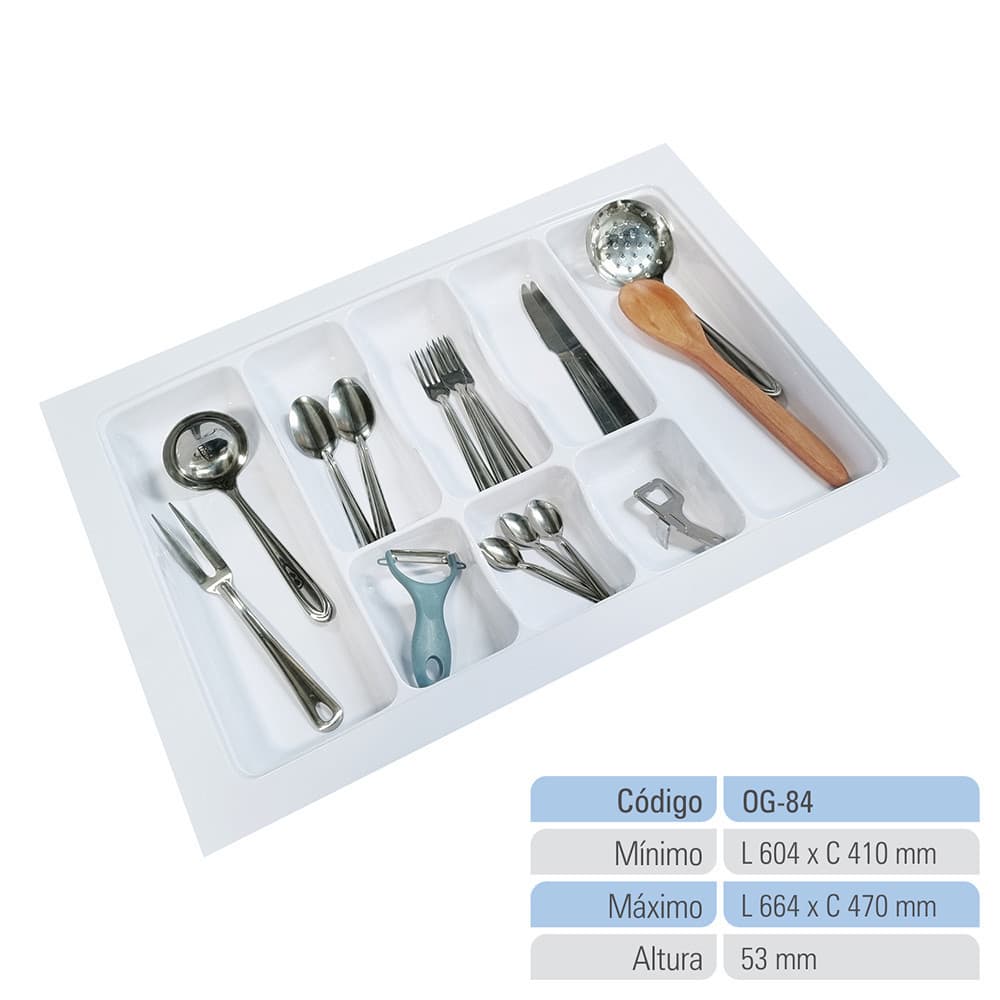 Organizador de Gaveta Porta Talheres Divisor de Talheres Organizador de Cozinha Og-84 branco Multiuso