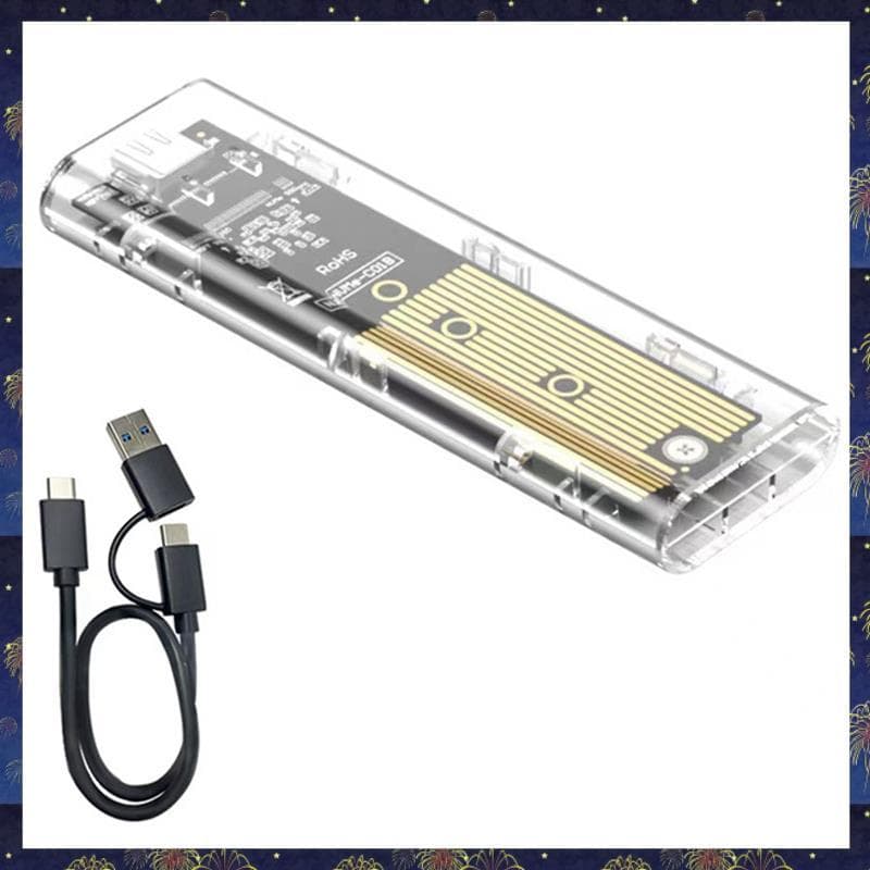 M2 SSD Gabinete Caso M . 2 NVMe + NGFF Protocolo Duplo USB 3.2 Gen2 10Gbps De Unidade Externa Transparente Para PC C