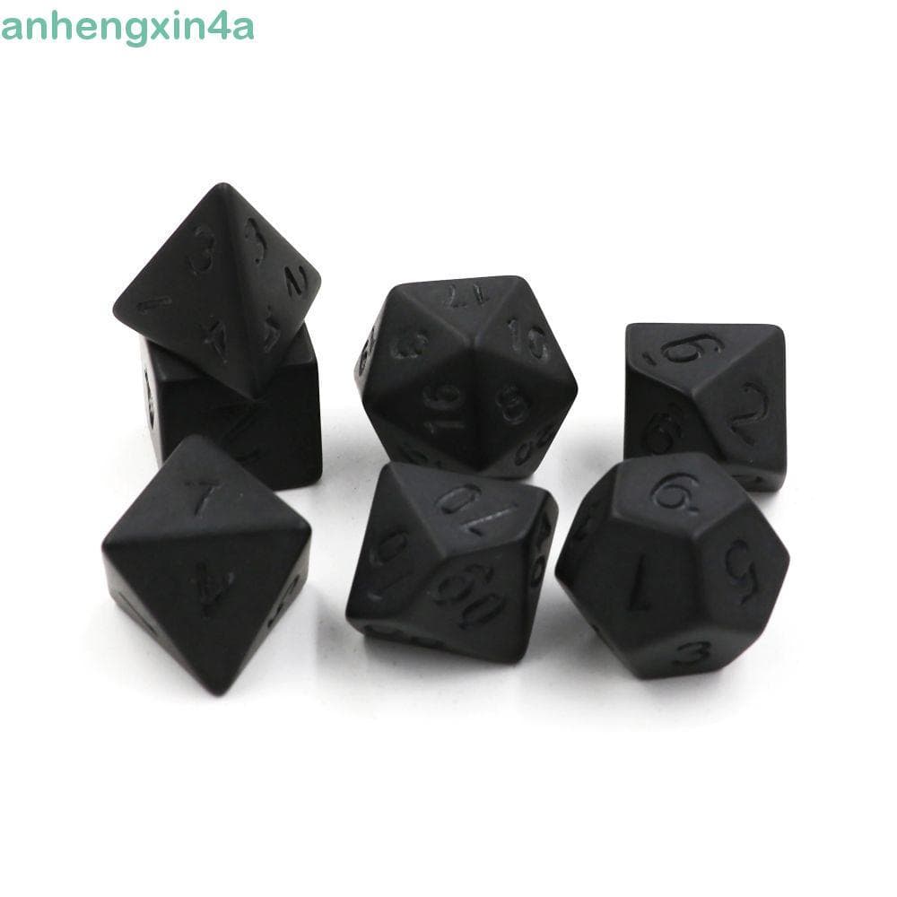 ANHENGXIN Preto RPG Dice Set 7 Pçs/Acrílico Jogo Brinquedos Jogos De Tabuleiro De Família Personalidade Brinquedo Educac