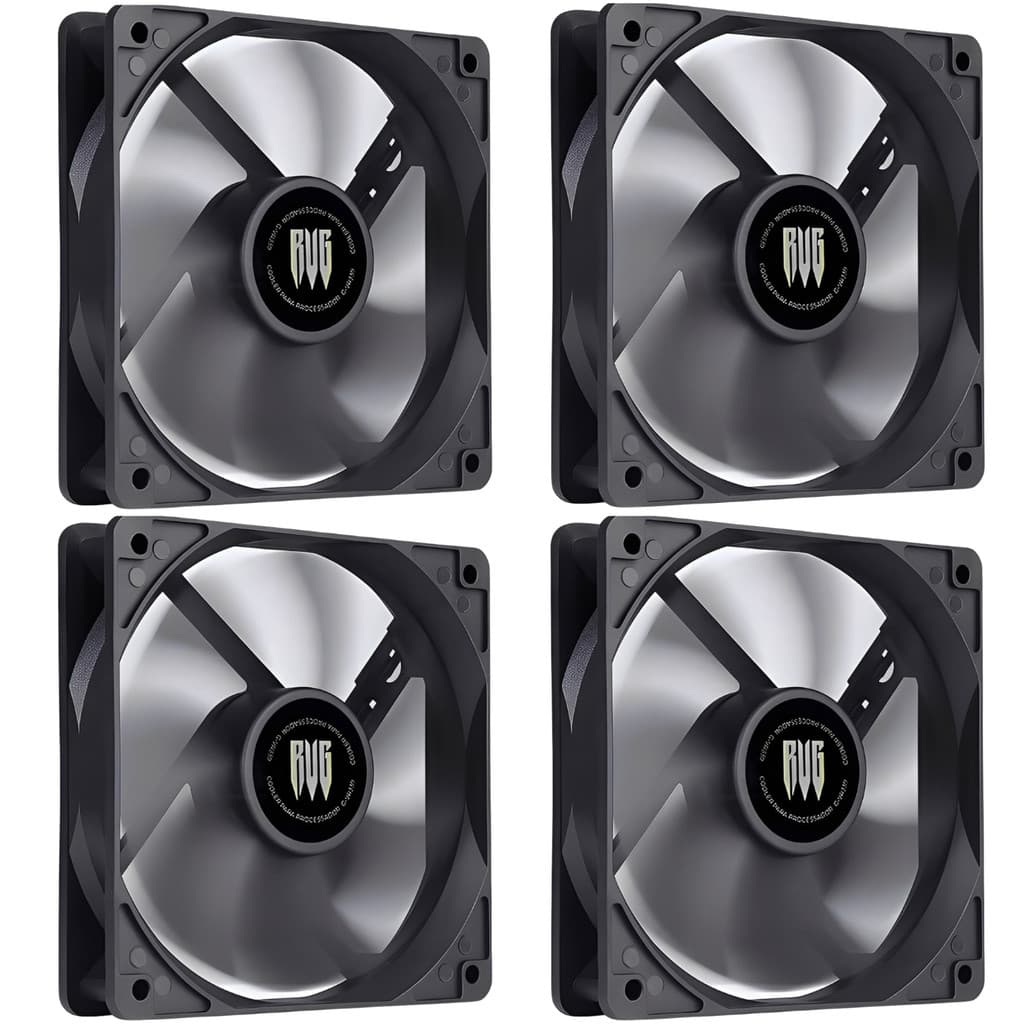 Kit Com 04 Cooler Fan Ventoinha Gamer 120mm Preto Silencioso Gabinete
