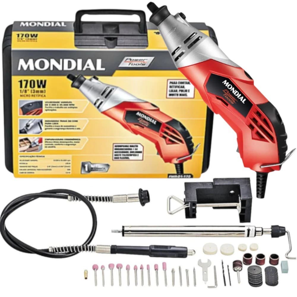 Micro retífica com 44 acessórios FMR-01 Mondial