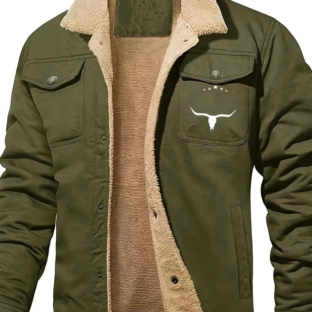 Jaqueta Bomber masculina Casual com logotipo jeans-bege