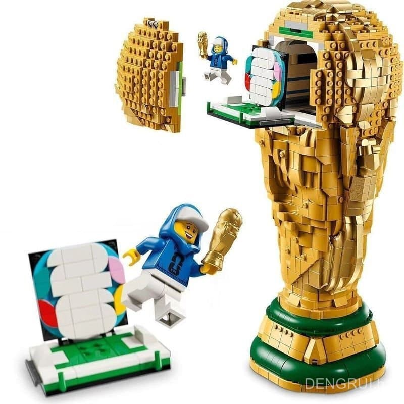 2400 peças de blocos de montar Lego, brinquedo de futebol montável, ornamentos da Copa do Mundo Internacional de Futebol
