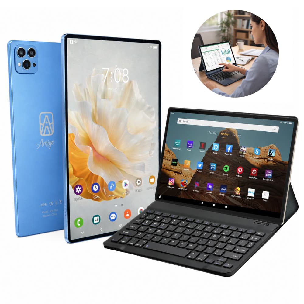 Tablet Android A06 Plus 256gb Memória 8gb RAM Wifi 5G Dual Chip + Capinha e Teclado Bluetooth