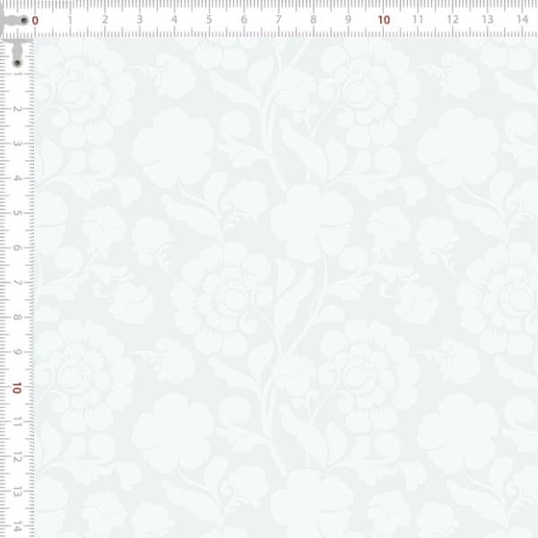 Tecido Tricoline Estampado Flores de Camafeu Off White Patchwork Costura DIY Patchwork