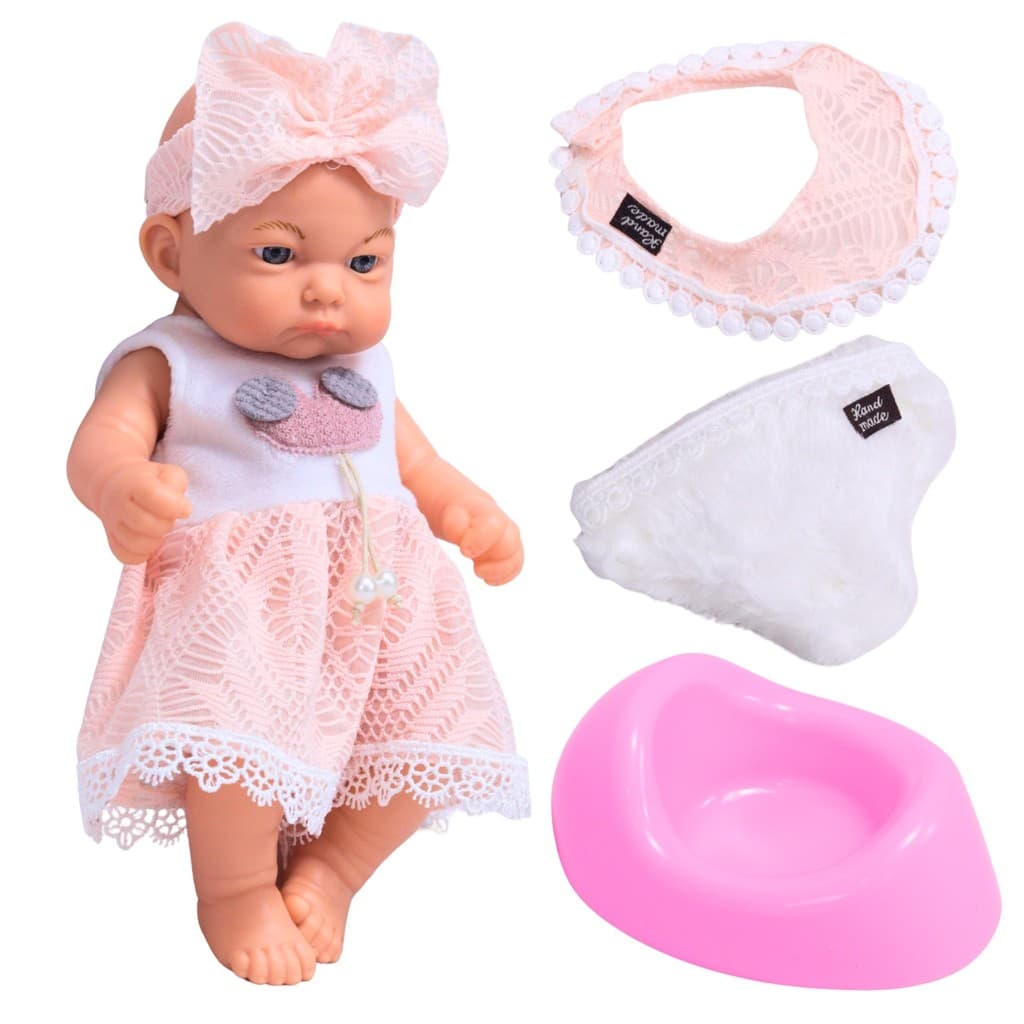 Boneca Bebê Reborn Rosa Articulada C/ Acessórios - Castela