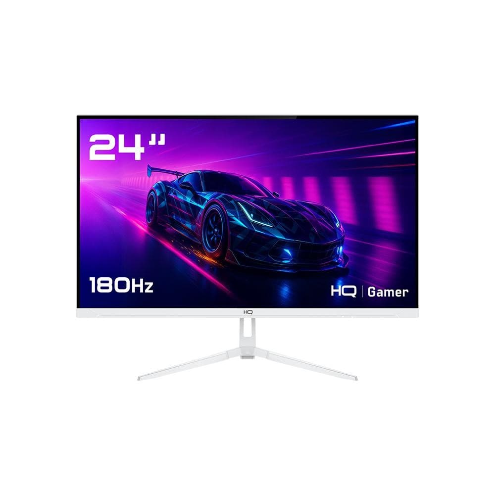 Monitor Gamer Branco 24" 1ms, 180Hz, IPS, AMD FreeSync, Full HD, HDMI, DP, Frameless HQ Premium HQW24IP18