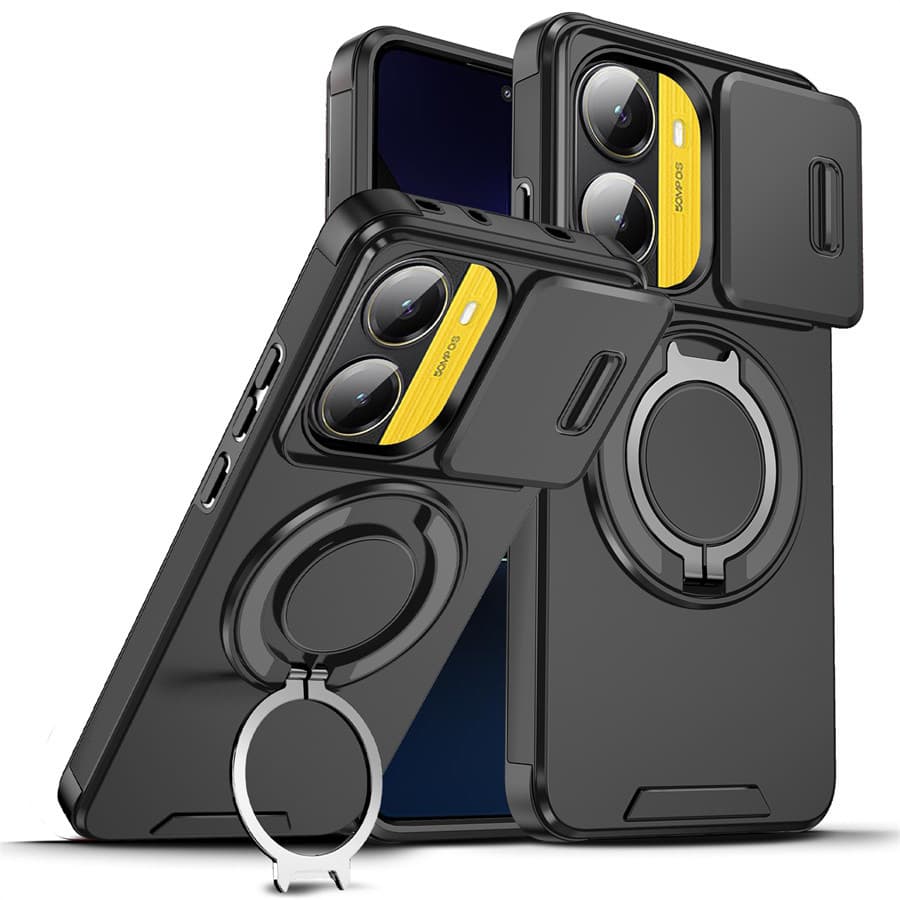 Capa Magnética À Prova De Choque Para Poco X6X7X8 M8F7F8F9 Pro Max Ultra C75C85 Slide Câmera Lente Anel Suporte Proteger