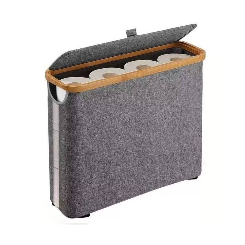 Cesto Multiuso Cinza Dobrável Organizador Banheiro 43cmx35cm