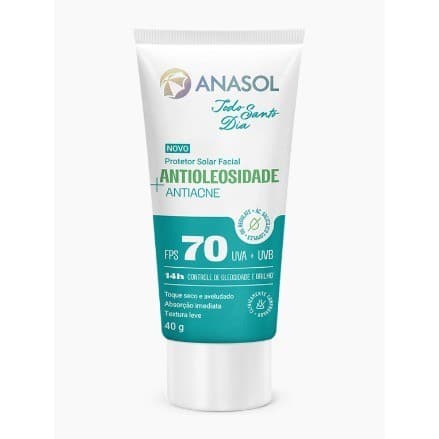 Protetor Solar Facial Anasol Todo Santo Dia TSD Antioleosidade Antiacne FPS 70 em 40g Tsd